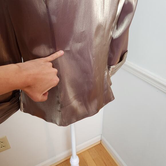 Vintage Joseph Ribkoff Jacket Size US 8 Womens Gold Buttonup Cocktail Formal - Picture 15 of 16